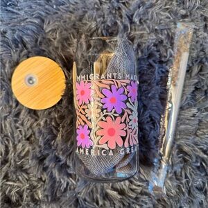 Custom glass cup Immigrants make America great‎